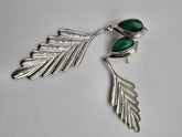 Jay King Sterling Silver Malachite Leaf Design Drop Earrings, 2-1/2"